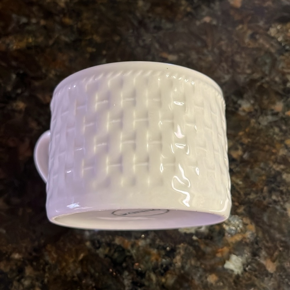 ONEIDA Westerly Basket Weave Demitasse Mugs Woven White Wicker 6 Cups, NIB - Picture 7 of 7